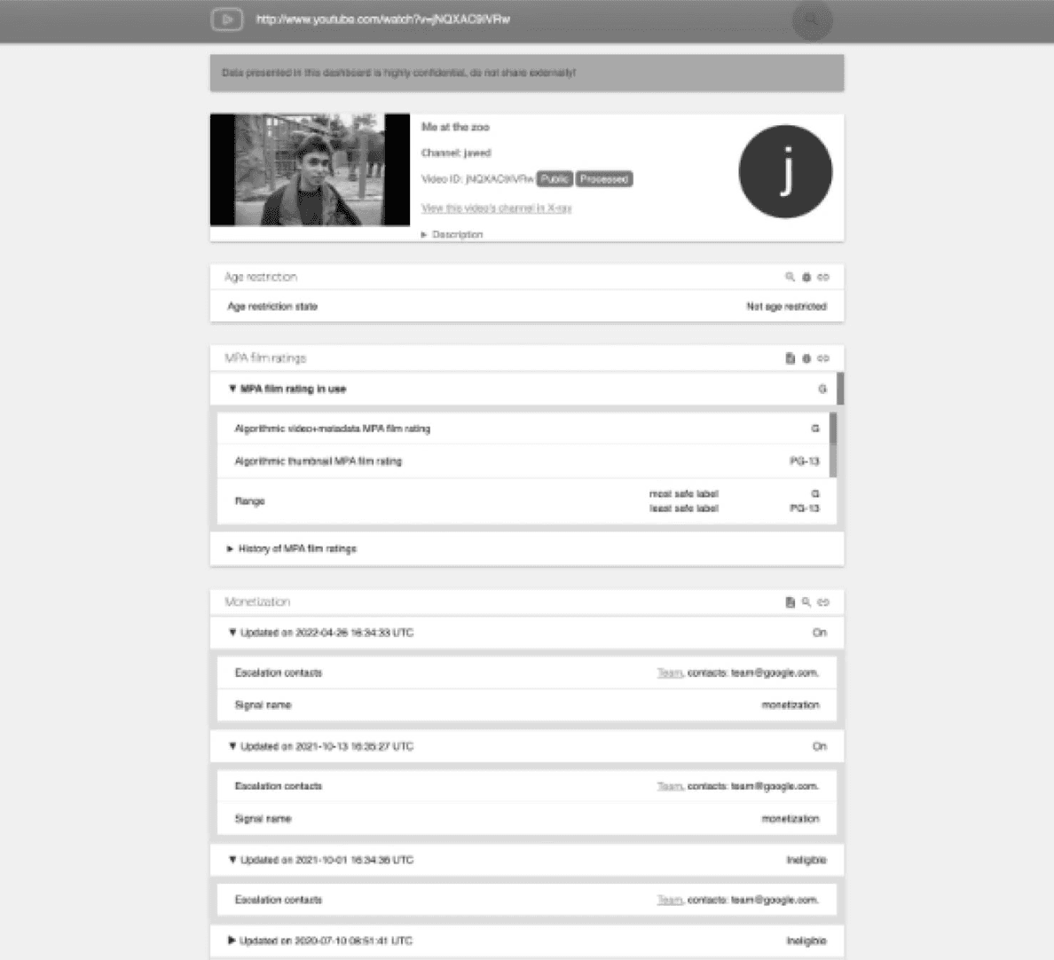 The existing Classifier Dashboard, a single scrolling page of all classifier models with no consistent structure